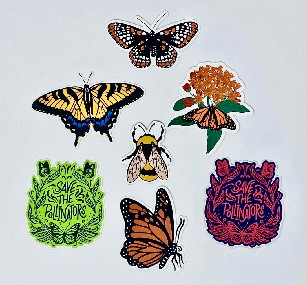 Gift Pack: Vinyl Pollinator Sticker Assortment (pack of 7)
